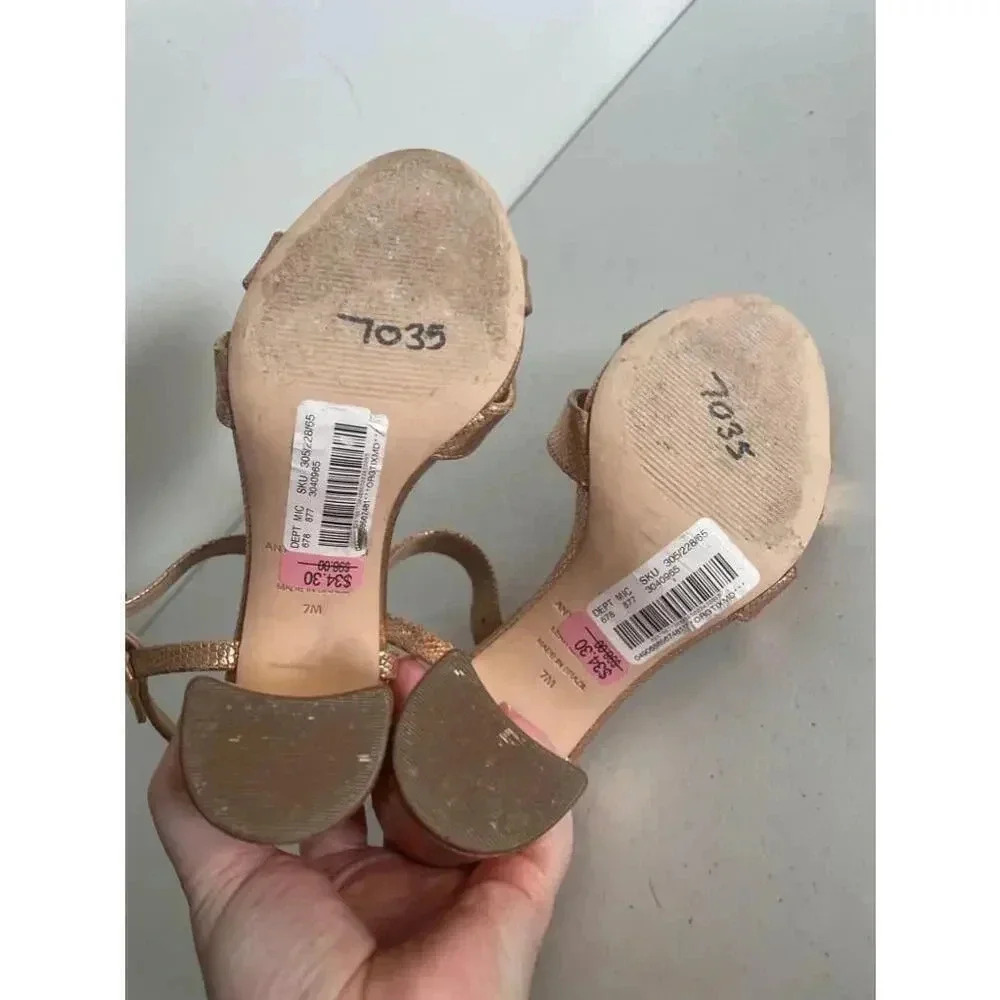 Women's Antonio Melani Rose Gold Gwen’s Sandals Size 7M GUC!‎ - Picture 8 of 10